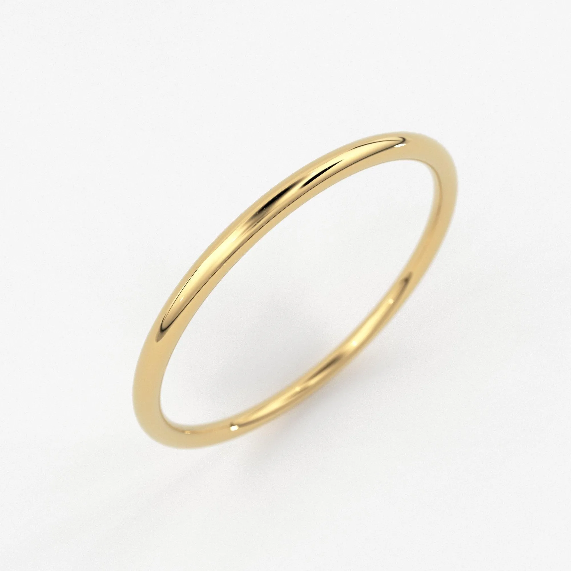 Gold Ring / 18K Solid Gold Round Wedding Band / 1.5 MM Yellow Gold Ring / Dainty Stacking Ring / Simple Delicate Ring / Thin wedding band