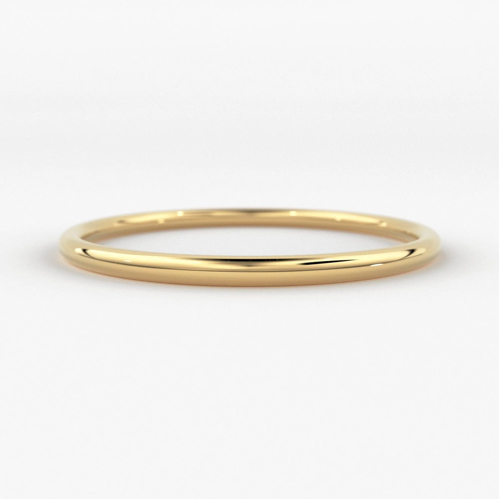 Gold Ring / 18K Solid Gold Round Wedding Band / 1.5 MM Yellow Gold Ring / Dainty Stacking Ring / Simple Delicate Ring / Thin wedding band