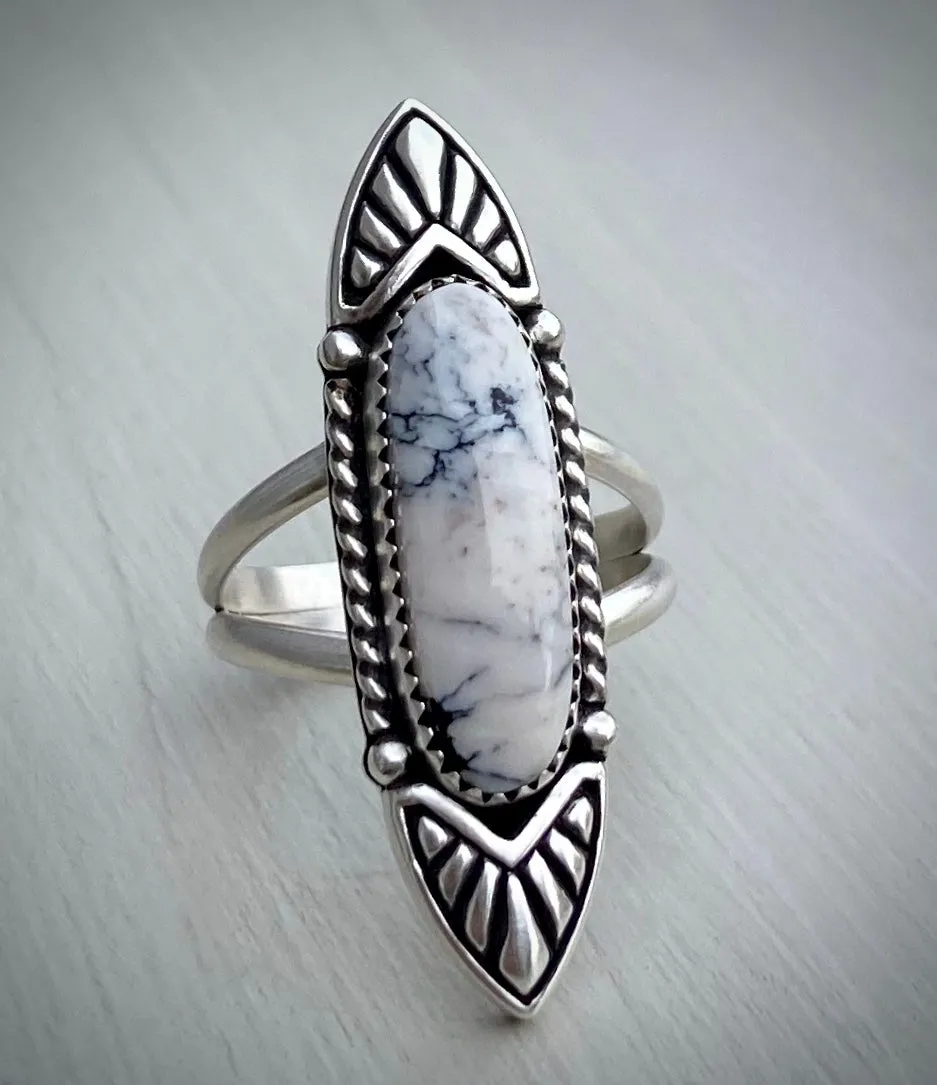 White Buffalo Chevron Ring